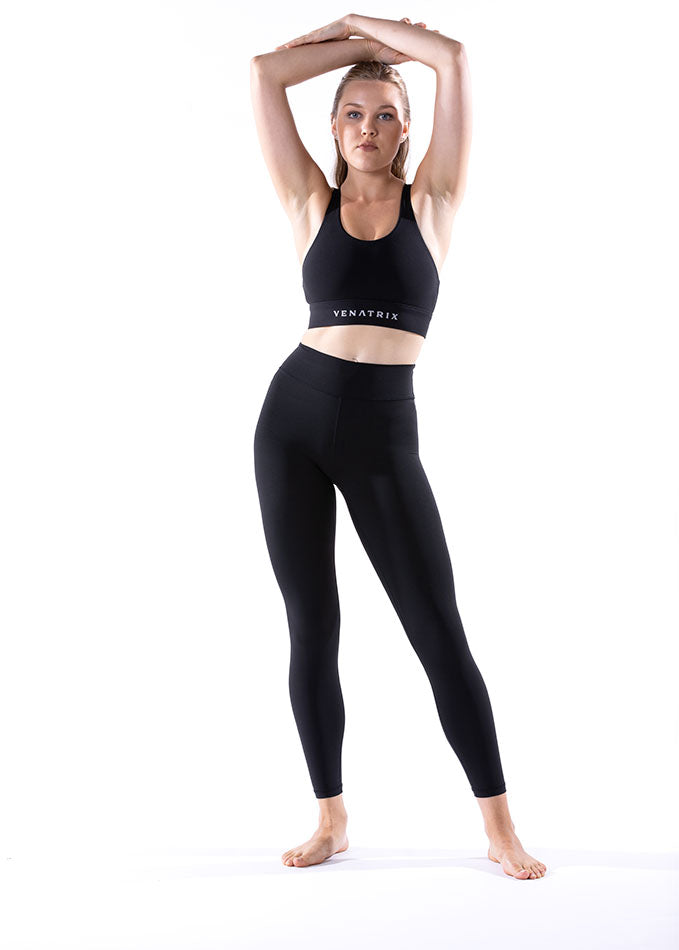 Ladies Black Sports Bra From Front