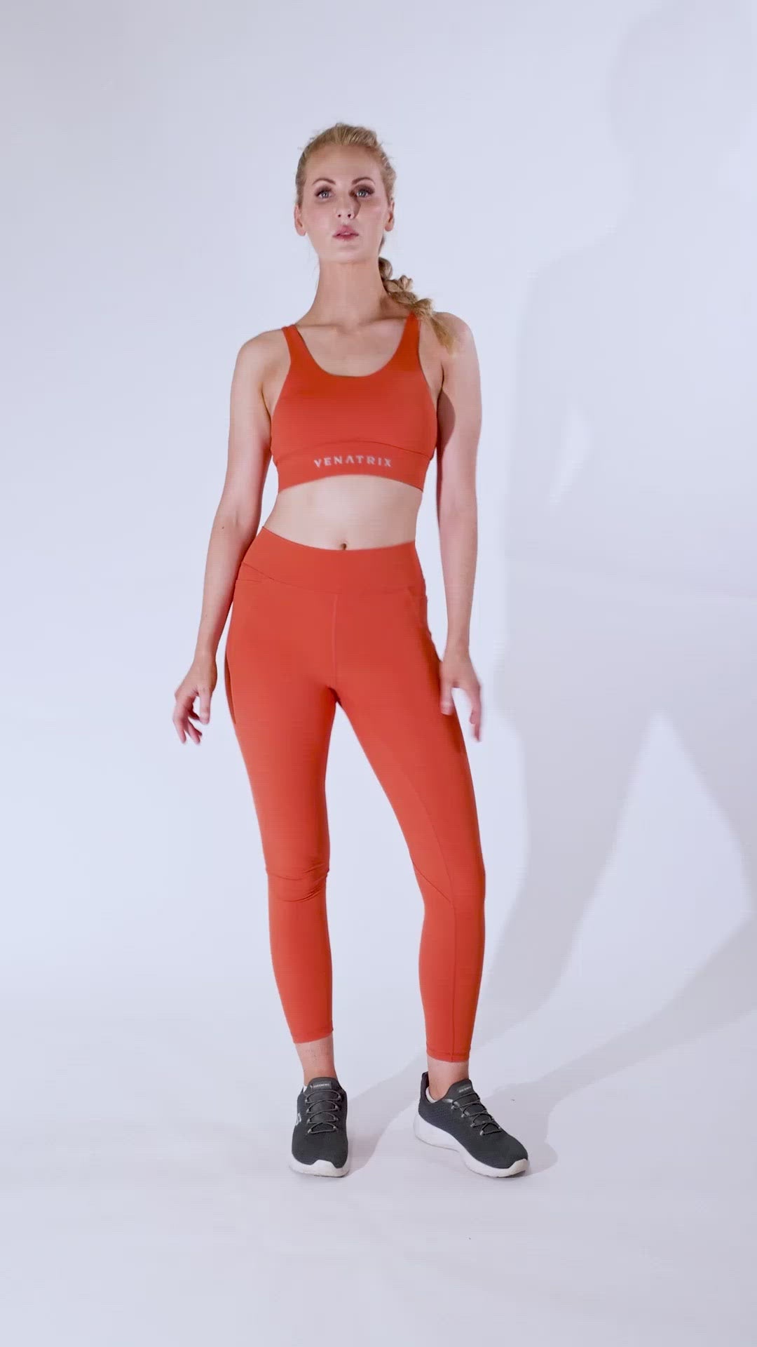 
                  
                    Load and play video in Gallery viewer, Eva Leggings - Full Length Sunset Orange
                  
                